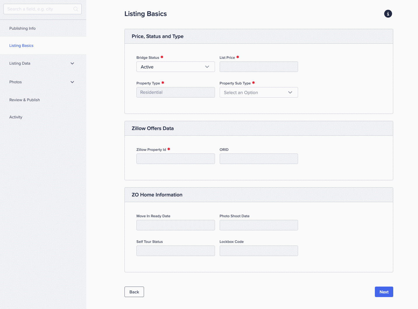 Two-level navigation and guided user flow
