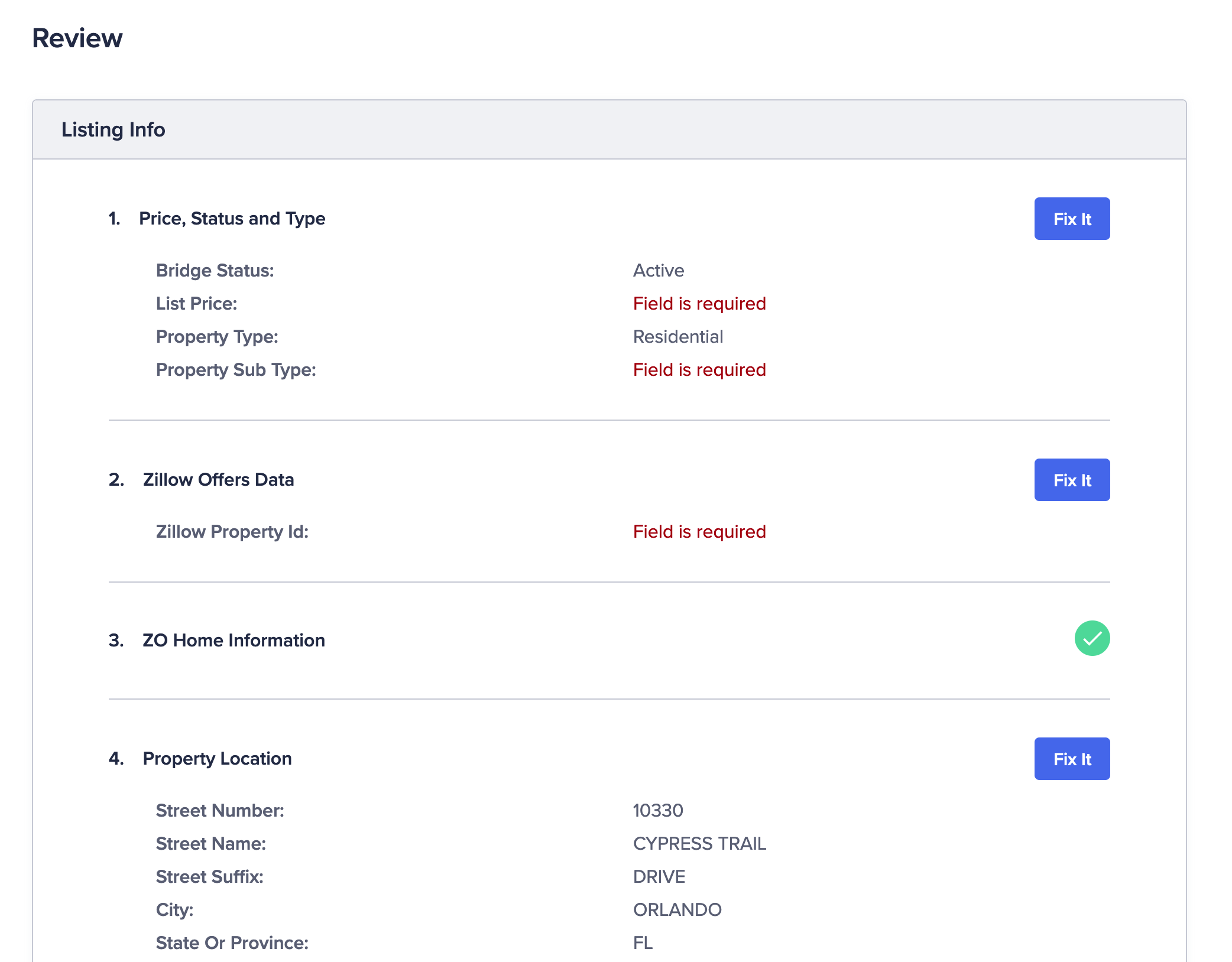Preview page with actionable buttons